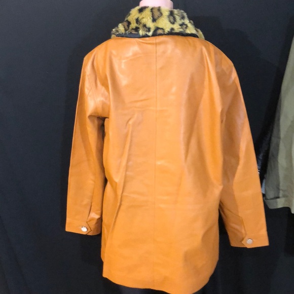 NWT JUICY COUTURE Leather Leopard Fur Coat Jacket - Picture 7 of 8